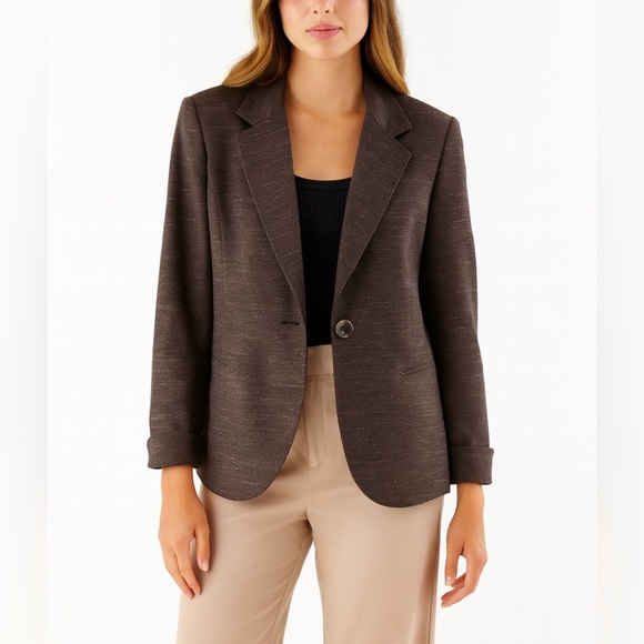 Lafayette 148 New York Jackets & Blazers - Lafayette 148‎ Dark Chocolate Wool Blend Minimalist Tailored Blazer